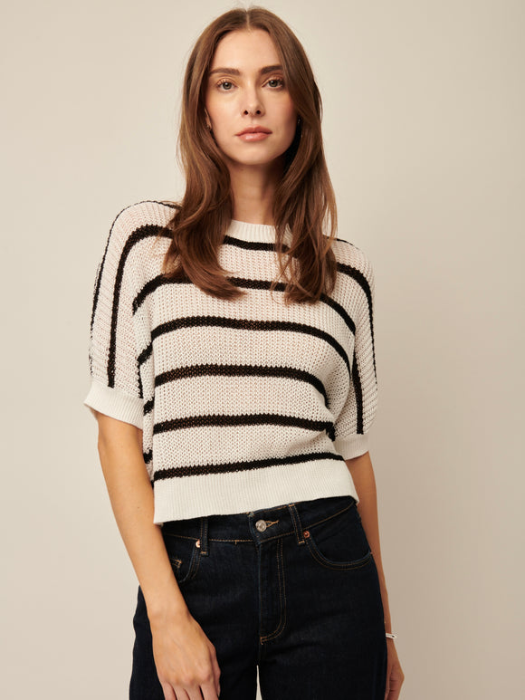 Margot Knit Top Onyx Stripe | LINE