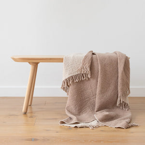 Marcus Extra Fine Merino Wool Throw Beige