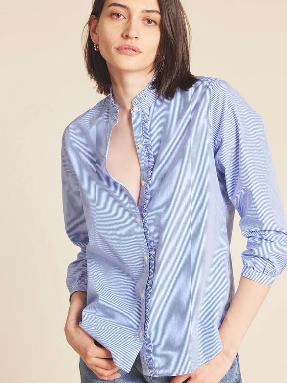 Helena Shirt Blue/White Stripe | Trovata