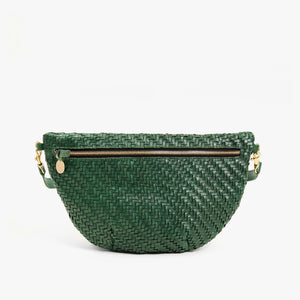 Grande Fanny Evergreen Woven Zig-Zag | Clare V.