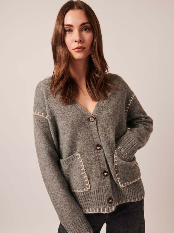 Noelle Cardigan Smoky Quartz | LINE