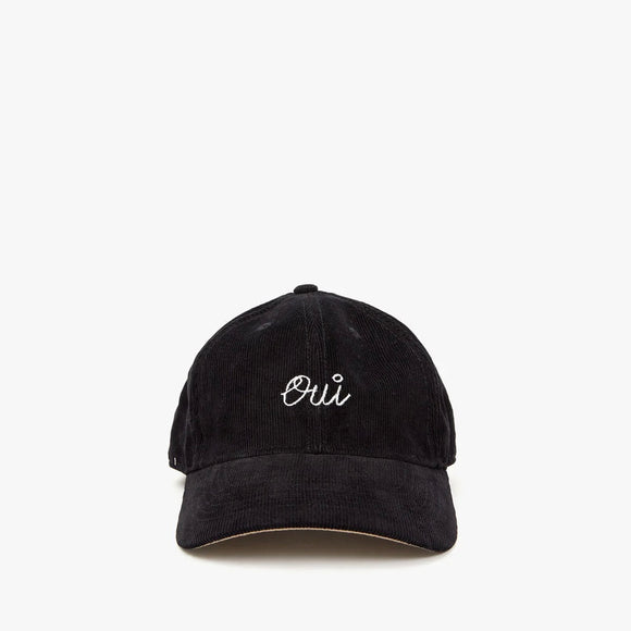 Baseball Hat Oui Black Corduroy | Clare V.