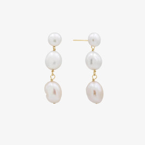 3 Row Pearl Drop Earring