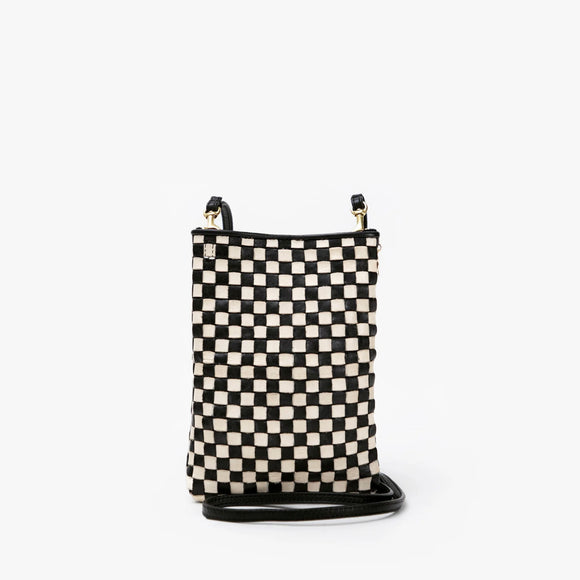 Poche Black & Cream Woven Checker | Clare V.