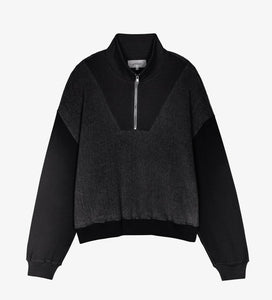 The Slouch Trail Sweatshirt Almost Black | The Great.